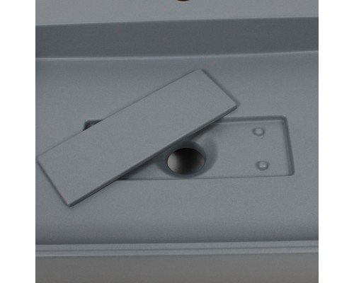 Раковина для ванной накладная 50 см, Uperwood Tanos Quartz, прямоугольная, серая, "бетон"