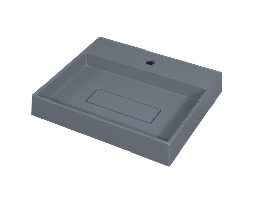 Раковина для ванной накладная 50 см, Uperwood Tanos Quartz, прямоугольная, серая, "бетон"