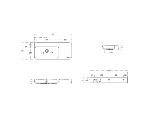 Раковина из искусственного камня Vincea VWB-6S590MW 900x400x120 подвесная белый матовый