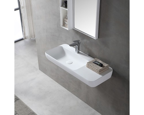 Раковина из искусственного камня Vincea VWB-6S590MW 900x400x120 подвесная белый матовый