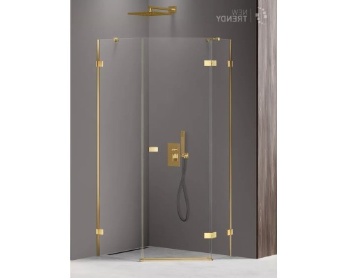 Душевое ограждение NEW TRENDY AVEXA GOLD SHINE R 100x80x200 золото