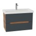 Тумба под раковину Onika Айленд 70 подвесная, графит/дуб крафт золотой