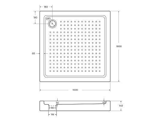 Акриловый поддон для душа Cezares Tray А 100х100 TRAY-A-A-100-15-W0 Белый Акриловый поддон для душа Cezares Tray А 100х100 TRAY-A-A-100-15-W0 Белый
