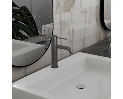 Смеситель для раковины Vincea City VBF-2C1GM однорычажный, вороненая сталь