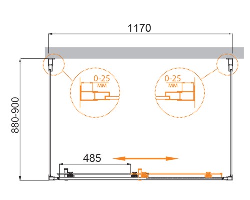 Душевой уголок Cezares Molveno 120x90 MOLVENO-AH-12-120/90-C-Cr-IV профиль Хром стекло прозрачное