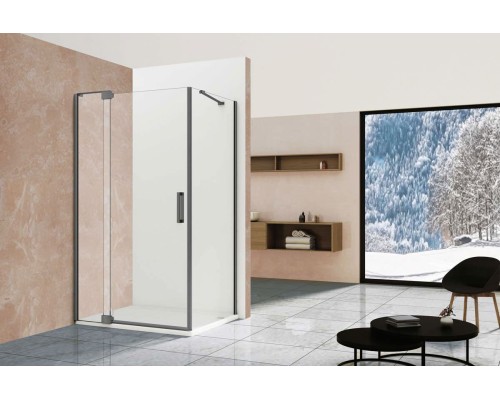 Душевой уголок Vincea Extra, 1000/1100x900, вороненая сталь