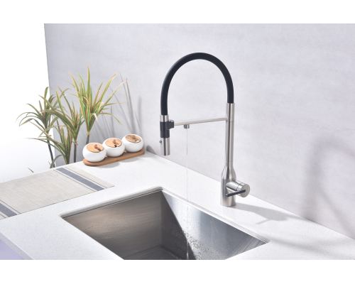 Смеситель для кухни Paulmark Magneto One Ma213188-BS Брашированная сталь