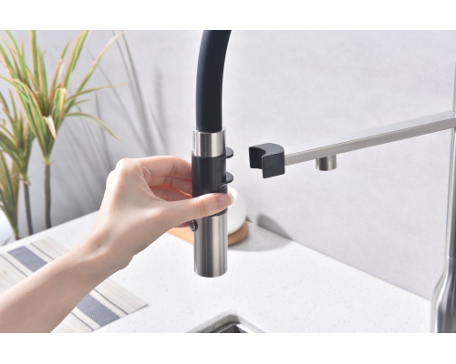 Смеситель для кухни Paulmark Magneto One Ma213188-BS Брашированная сталь