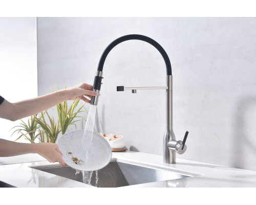 Смеситель для кухни Paulmark Magneto One Ma213188-BS Брашированная сталь