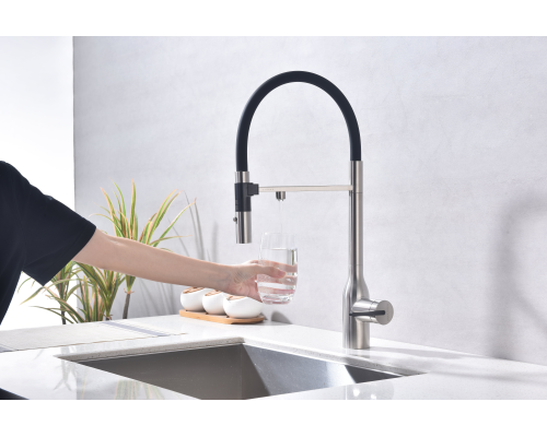 Смеситель для кухни Paulmark Magneto One Ma213188-BS Брашированная сталь