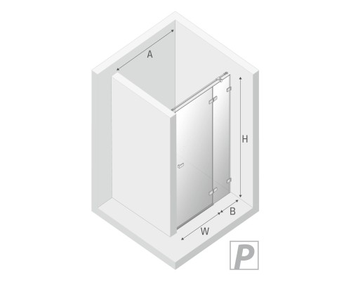 Дверь в нишу NEW TRENDY AVEXA GOLD SHINE P 100x200 EXK-1635 золото