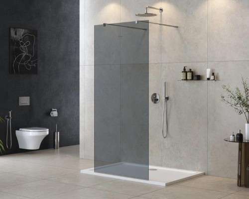 Душевая перегородка Cezares Liberta 80 LIBERTA-L-2-80-GR-Cr профиль Хром стекло серое