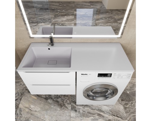 Раковина над стиральной машиной Uperwood Cosmos Quartz 120 см, левая, крыло справа, жасмин