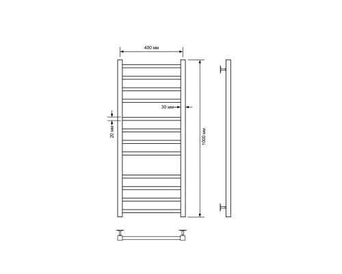Полотенцесушитель водяной Comfysan Pioli-K W-10 100/40, белый
