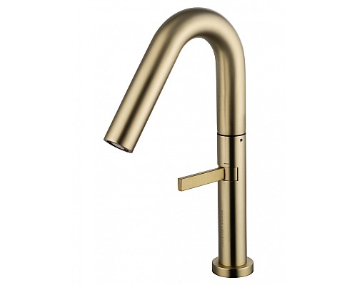 Смеситель для раковины высокий Wonzon&Woghand, Брашированное золото WW-6068-BG