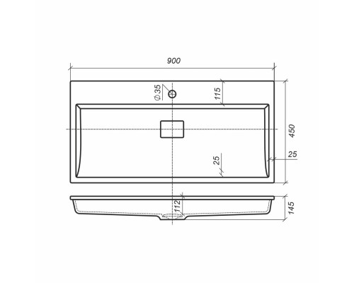 Раковина для ванной 90 см, Uperwood Barsa, белая глянцевая