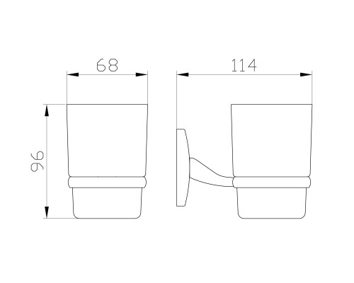 Стакан для зубных щеток с держателем Wonzon&Woghand, Хром