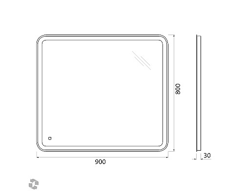 Зеркало BelBagno SPC-MAR-900-800-LED-BTN