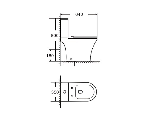 Унитаз напольный Charus Moreno Tornado CT700-135W с крышкой-сиденьем