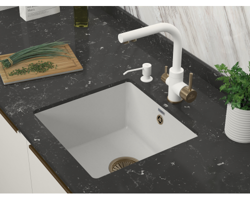 Мойка для кухни кварцевая Paulmark Brilon PM104546-WH