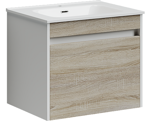 Тумба под раковину SANCOS Smart 590х450х500, c двумя ящиками, дуб бардолино/белый Тумба под раковину SANCOS Smart 590х450х500, c двумя ящиками, дуб бардолино/белый