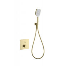 Смеситель для душа с термостатом встраиваемый Wonzon&Woghand, Брашированное золото