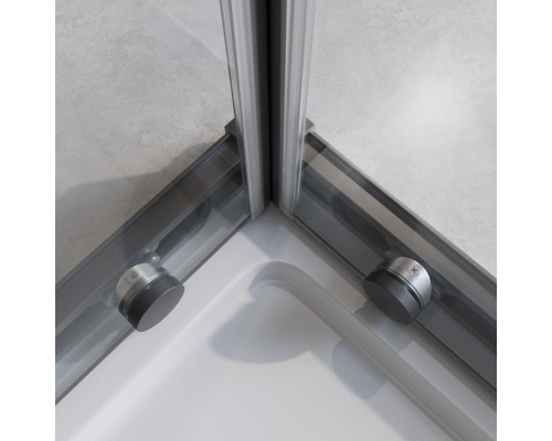 Душевой уголок Cezares Relax-304 120x90 RELAX-304-AH-2-120/90-C-GM профиль Оружейная сталь стекло прозрачное