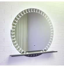 Зеркало для ванной комнаты Comforty Арзамас 80 с подсветкой, с сенсором, полка-графит