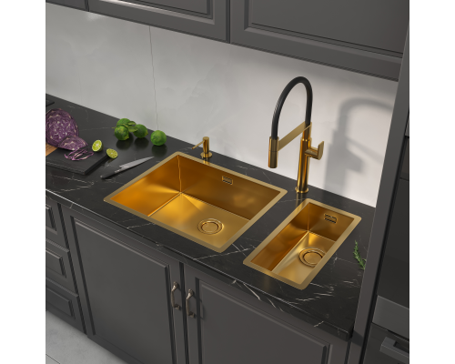 Кухонная мойка Reflexion Como RX2022GD брашированное золото