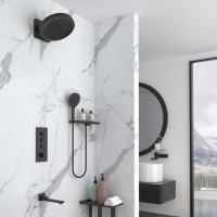 Душевой комплект Vincea VSFW-433TI3RMB встраиваемый, термостат, трехрежимный, черный