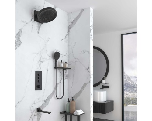 Душевой комплект Vincea VSFW-433TI3RMB встраиваемый, термостат, трехрежимный, черный