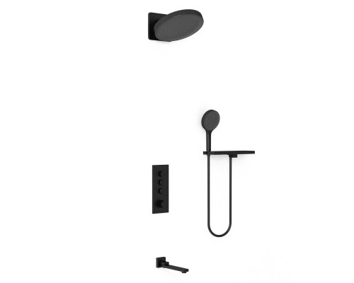 Душевой комплект Vincea VSFW-433TI3RMB встраиваемый, термостат, трехрежимный, черный