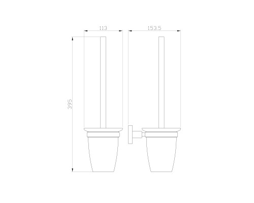Туалетный ершик в комплекте Wonzon&Woghand, Хром