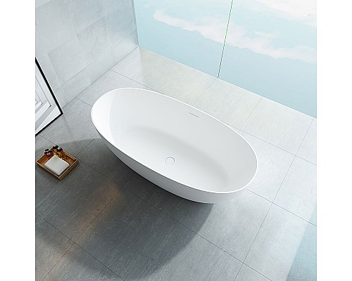 Ванна из искусственного камня Vincea VBT-6S01MW 1700x750x550 белый матовый со сливом Ванна из искусственного камня Vincea VBT-6S01MW 1700x750x550 белый матовый со сливом