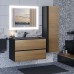 Шкаф-пенал подвесной Uperwood Barsa 35х28х120 см, черный/дуб сонома