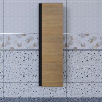 Шкаф-пенал подвесной Uperwood Barsa 35х28х120 см, черный/дуб сонома