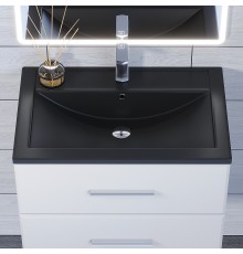 Раковина для ванной кварцевая Uperwood Foster Quartz 70х45,5х17,5, черная матовая, уголь