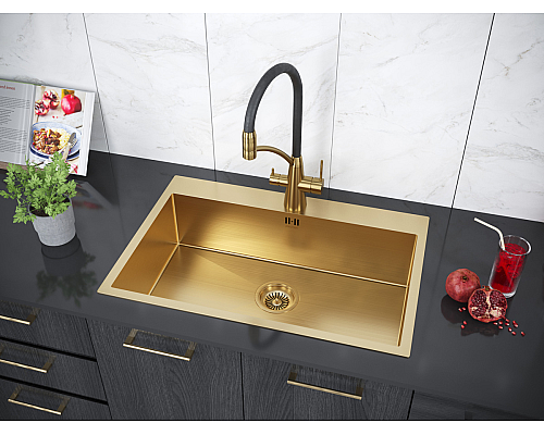 Кухонная мойка Paulmark Vast 75 PM217551-BG Брашированное золото