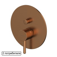 Смеситель скрытого монтажа на 2 потребителя WHITECROSS Y Y1235CPB (брашированная медь)
