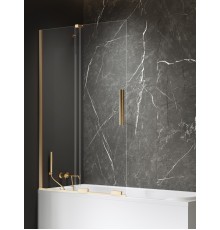 Шторка для ванны NEW TRENDY SMART GOLD BRUSHED 160x150 (брашированное золото)