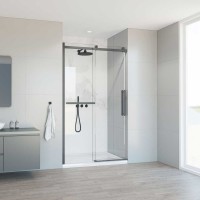 Душевая дверь Vincea Como Soft VDS-1CS130CLGM, 130, вороненая сталь, стекло прозрачное