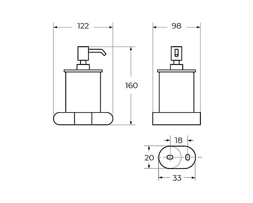 Держатель дозатора для жидкого мыла подвесной ART&MAX AM-E-3998AL