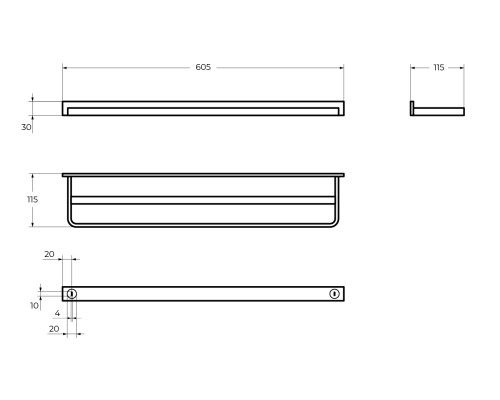 Полотенцедержатель Cezares Maxima CZR-F-8911 двойной Хром