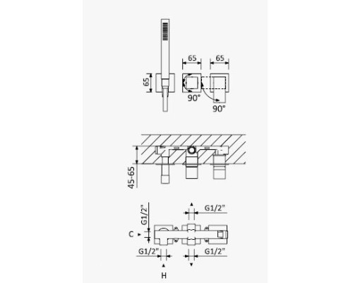 Смеситель для ванны Cezares PORTA-VDM2-BIO