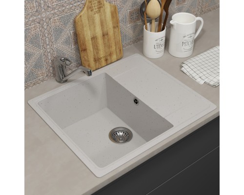 Кухонная мойка из искусственного камня Uperwood ECON UPD-201-001, белая матовая