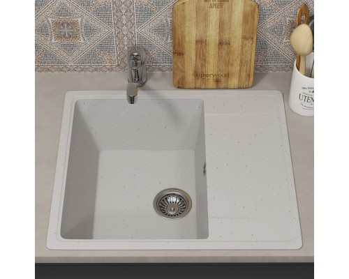 Кухонная мойка из искусственного камня Uperwood ECON UPD-201-001, белая матовая