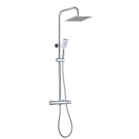 Душевая система AQG Tube, cо смесителем и квадратным верхним душем хром