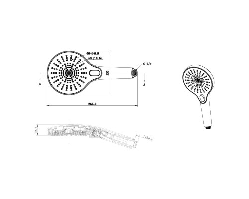 Ручной душ с шлангом Vincea Inspire VSHN-3I1HMB черный