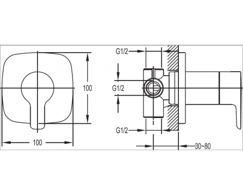 Встраиваемый смеситель Cezares TESORO-F-DEV3-01