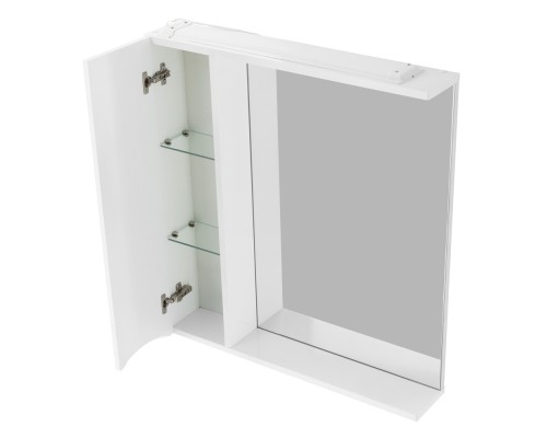 Зеркало со шкафом BelBagno MARINO-SPC-600/750-1A-BL-P-L 60 с подсветкой Bianco Lucido